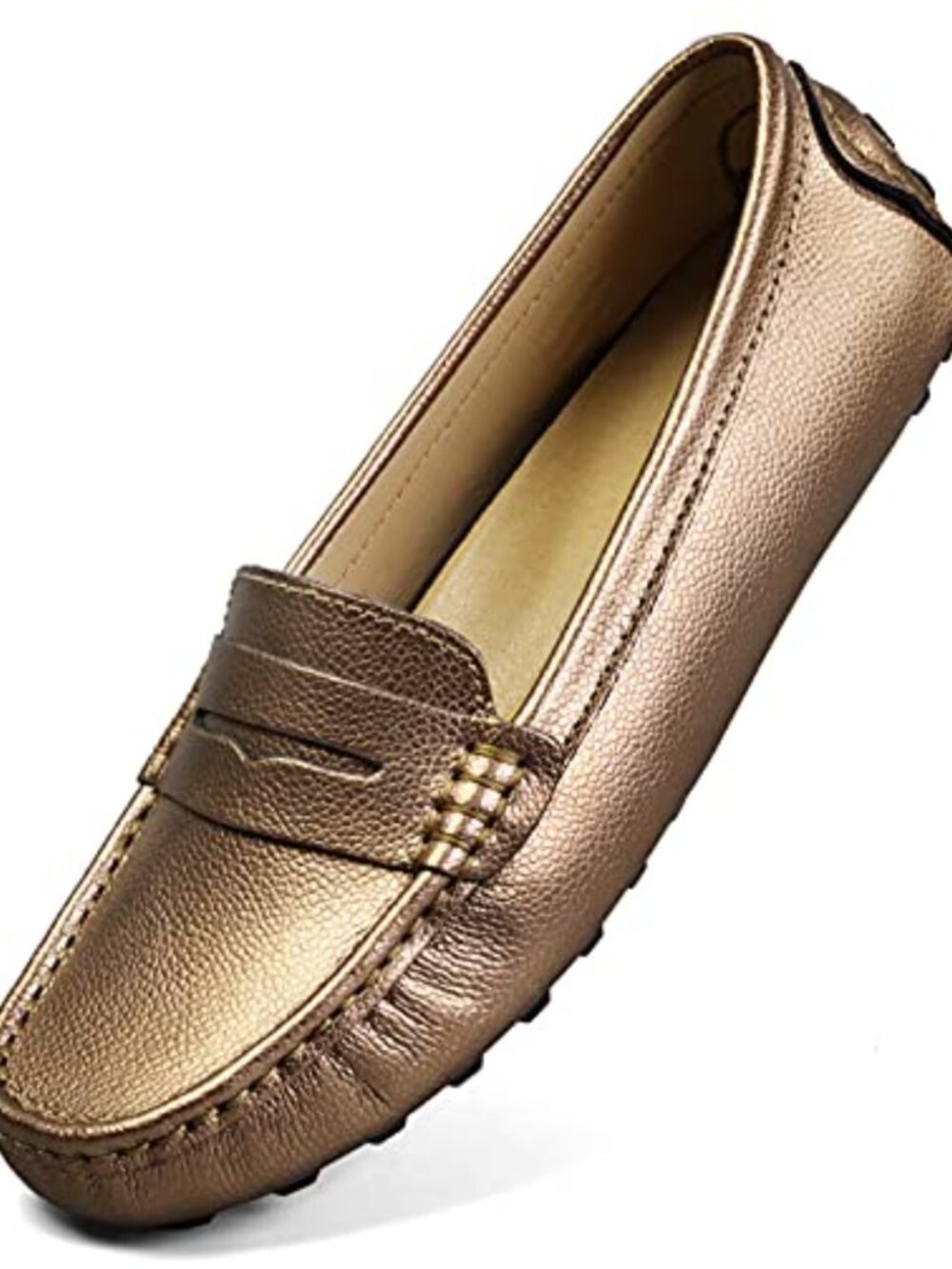 Leather Penny Loafers Slip-On Comfort Walking Flats Driving Mocs